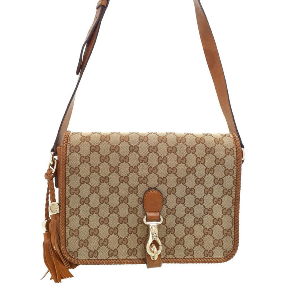 Gucci Marrakech Shoulder Bag Beige x Brown